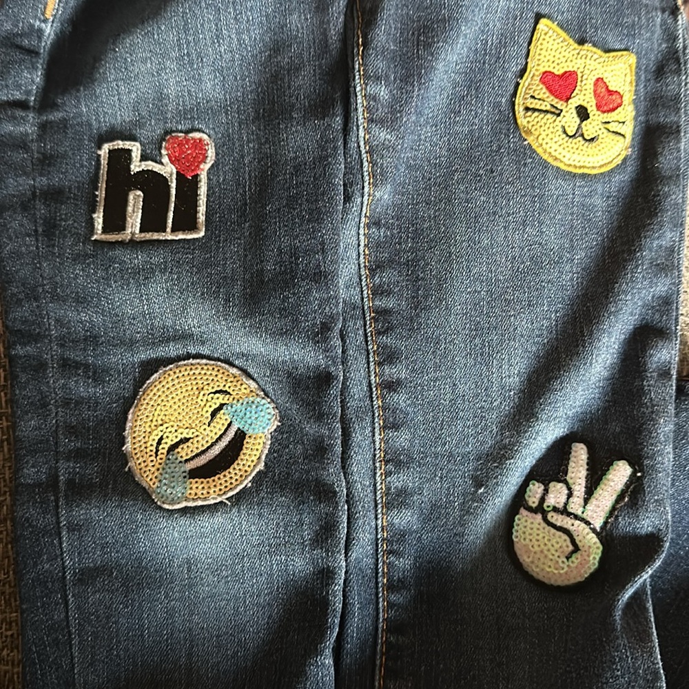 Girls GAP Jean leggings jeggings Sequin patches - Picture 3 of 5